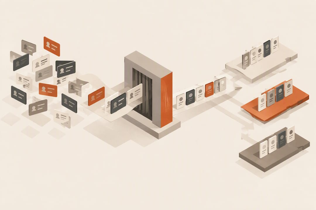 Isometric data sorting and enrichment illustration