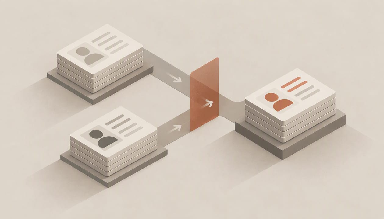 Duplicate record shapes resolving into one trusted record
