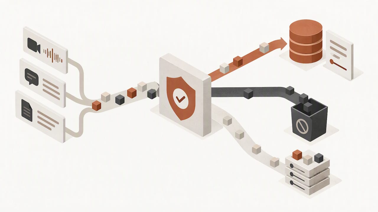 Illustration of meeting data governance controls