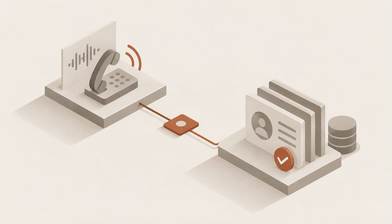 Abstract call event flowing into a CRM record