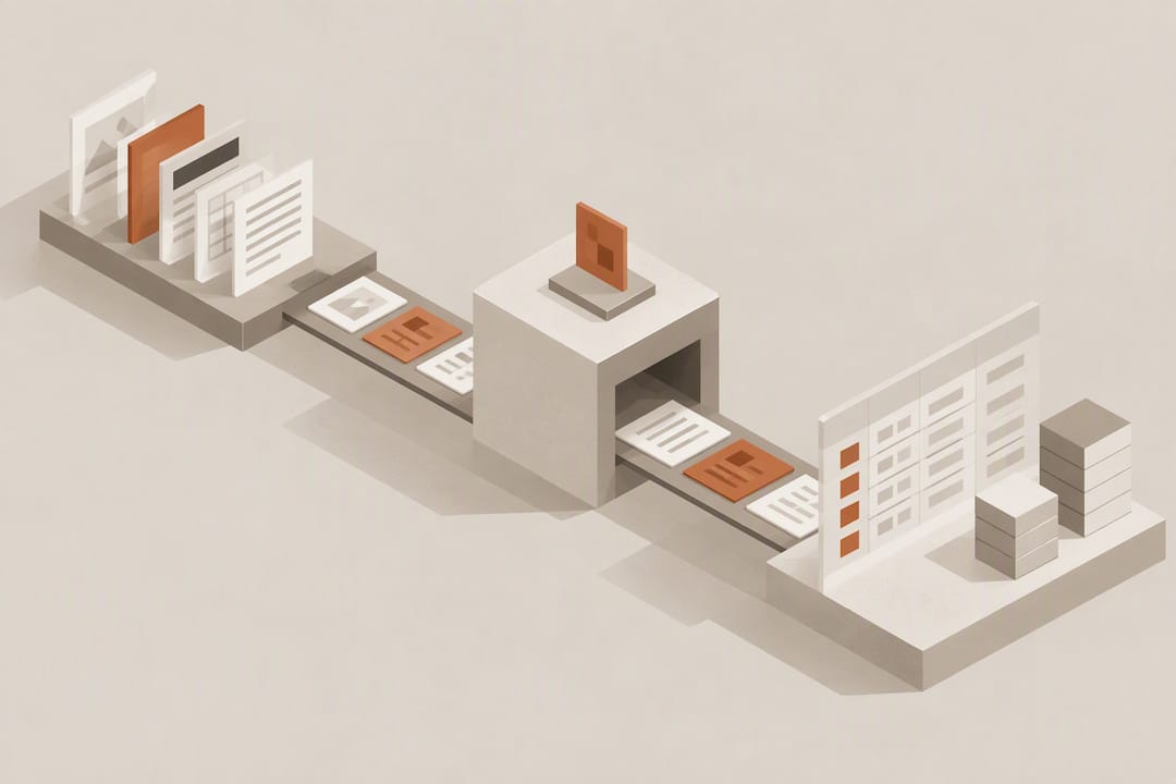 Isometric data automation transformation illustration