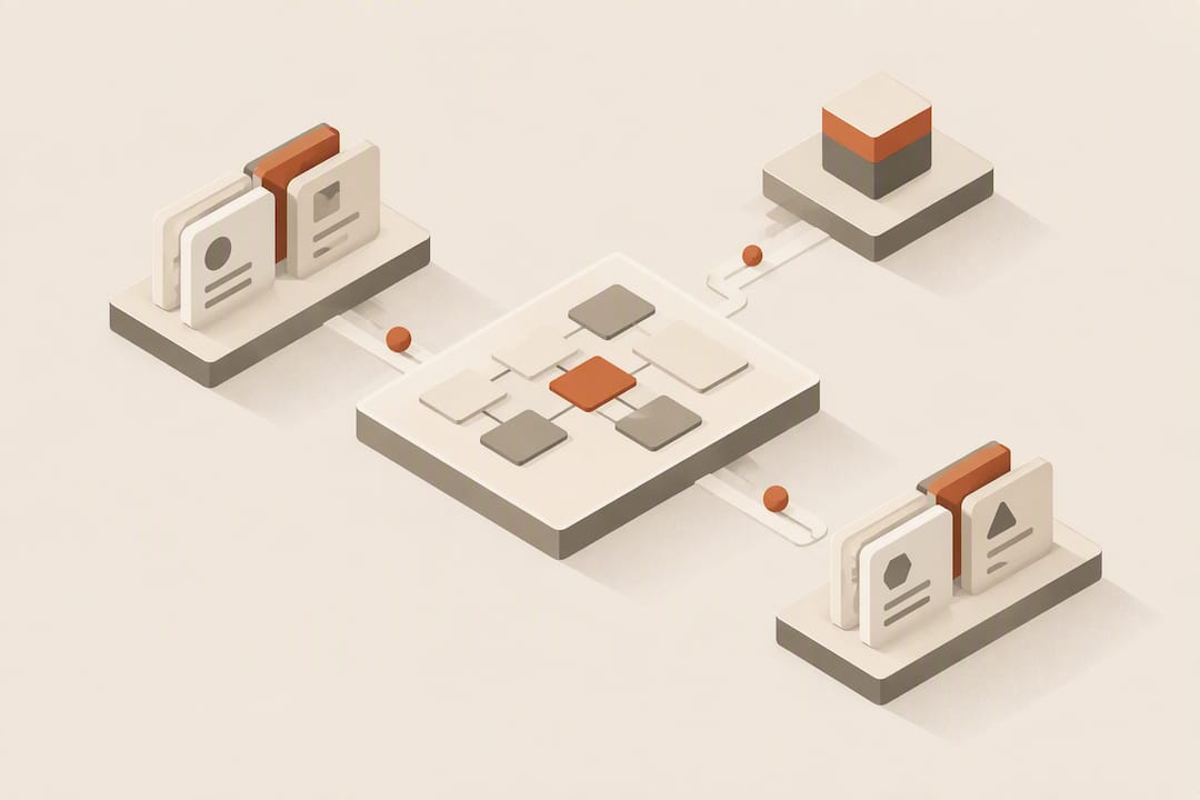 Modular CRM workflow title card illustration