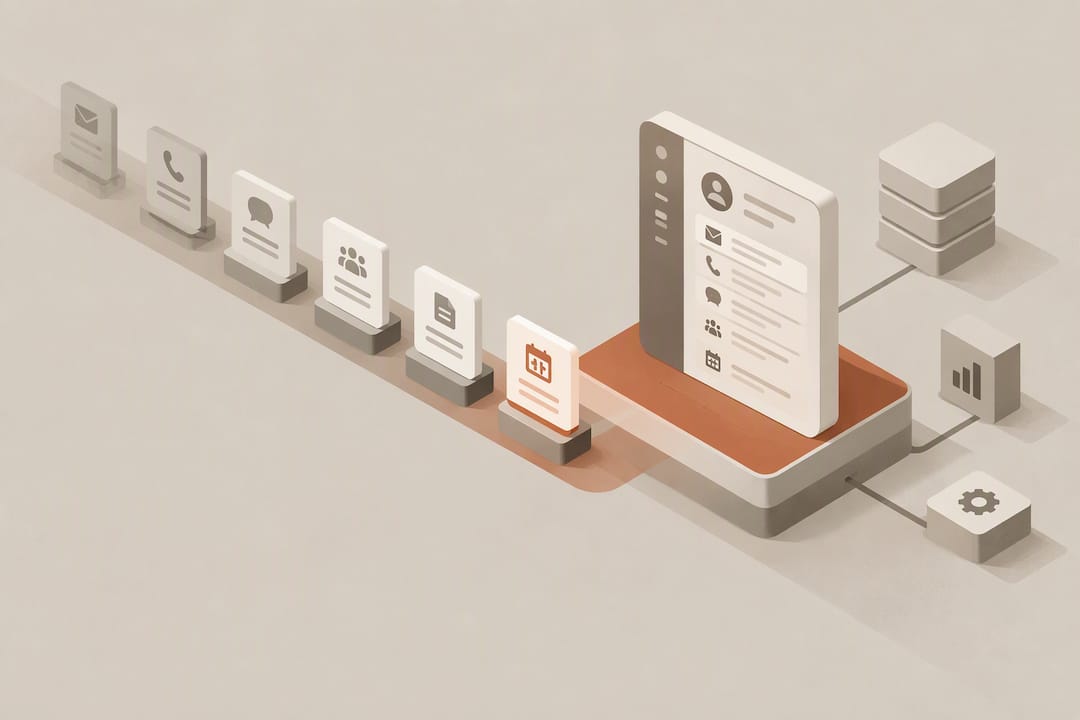 Geometric records flowing into a CRM platform