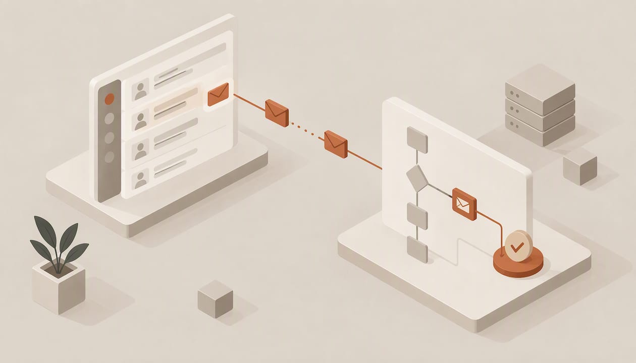 Reply-gated sales follow-up workflow illustration
