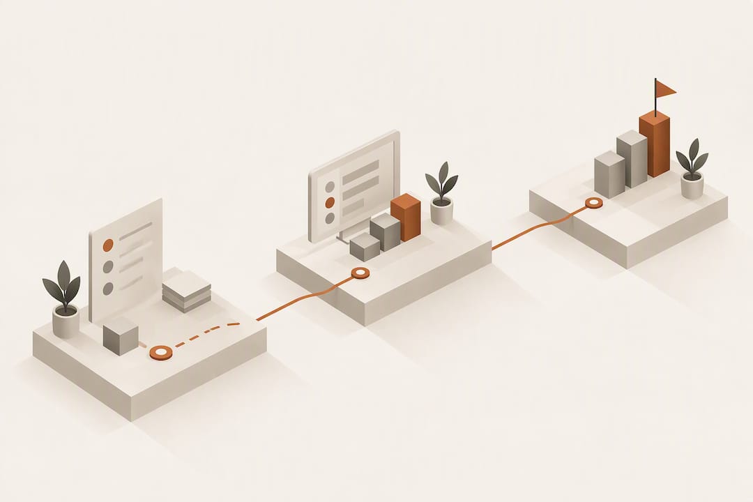 Three connected platforms show CRM adoption progress